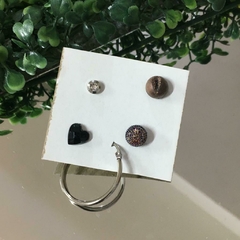 COMBO MINI AROS Y ARGOLLAS DE ACERO PROMO MAMA CO17