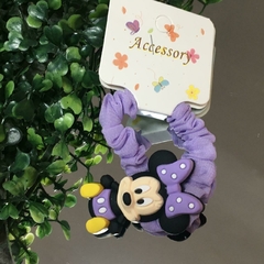 SCRUNCHIE VIOLETA MINNIE APLIQUE GOMA COL6076