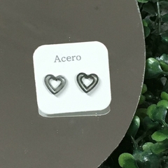 AROS ACERO CORAZON DOBLE AC2960