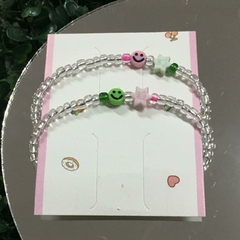 SET DOS PULSERAS PARA COMPARTIR, DIA DE LA AMISTAD CANUTILLOS SMILE (18CM, ALARGUE A 21CM) P2113