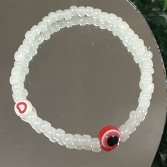 PULSERA ELASTIZADA CANUTILLOS OJO TURCO CORAZONCITO P2235