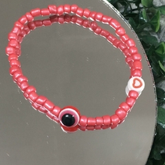 PULSERA ELASTIZADA CANUTILLOS OJO TURCO CORAZONCITO P2237