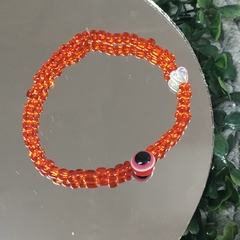 PULSERA ELASTIZADA CANUTILLOS OJO TURCO CORAZONCITO P2238