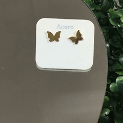 AROS ACERO DORADO MARIPOSA ACR475