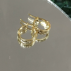 ARGOLLAS LABRADAS ACERO DORADO (1,3CM) ACR490