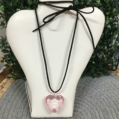 CHOKER GAMUZA CORAZON CRISTAL (LARGO DE LA GAMUZA 133CM) CNA525