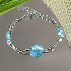 PULSERA CRISTALES PIEDRA DE LA INDIA (18CM, ALARGUE 21CM) P2391 - comprar online