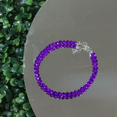 PULSERA CRISTALES VIOLETA (18CM, ALARGUE 21CM) P2416 - comprar online