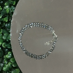 PULSERA CRISTALES GRIS OSCURO (18CM, ALARGUE 21CM) P2415 - comprar online