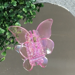 BROCHE MARIPOSA GRANDE HOLOGRAFICO ROSA (7CM) COL6818 - comprar online