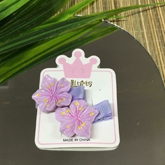 COMBO DOS HEBILLAS FLOR HAWAIANA PICO DE PATO VIOLETA COL6839 - comprar online