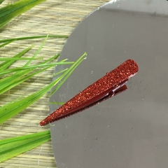 BROCHE ROJA PINZA PICO DE PATO GLITTER BRILLOS CHICO (7,5CM) COL6892 - comprar online