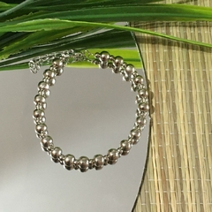 PULSERA BOLITAS PLATEADAS (18CM ALARGUE A 21CM) P2456 - comprar online