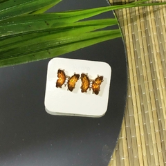AROS ACERO DORADO MARIPOSA CUBIC ROSA ACR500 - comprar online