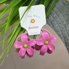 COMBO DOS COLITAS FLOR HOLOGRAFICA ROSA FUERTE COL6922 - comprar online