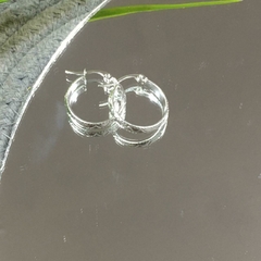 AROS ARGOLLAS LABRADAS ACERO BLANCO (2,4CM) ARBL379 - comprar online