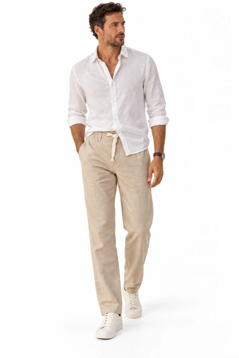 Pantalón Pijamero de Lino -Art. 849070