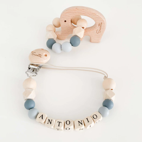 Porta chupete Personalizado y Mordillo - Glaciar y Topo