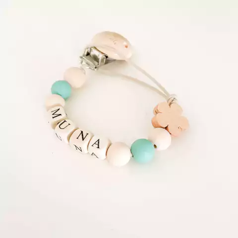 Porta chupete Personalizado - Vainilla y Jade