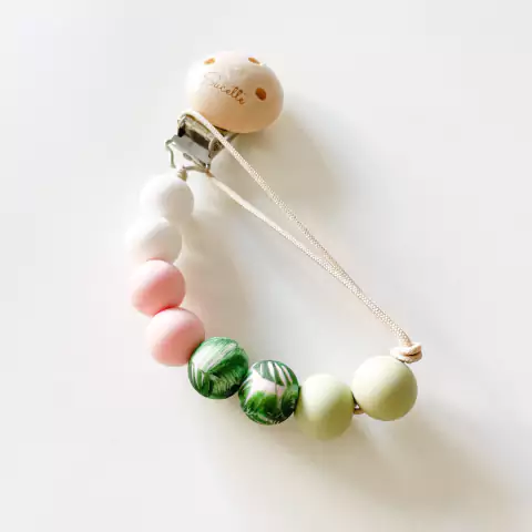 Porta chupete Estampado Silicone || Selva rosa