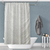 Cortina de Baño Tela Effiloche Pompon Blanco 180 x 200