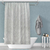 Cortina de Baño Tela Effiloche Rombos Blanco 180 x 200