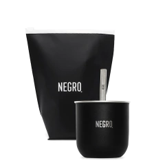 Mate con bombilla negro