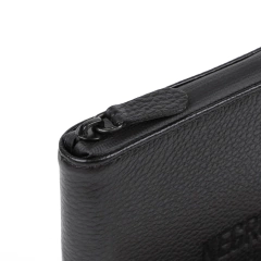 Billetera Cuero CIERRE - NEGRO TM