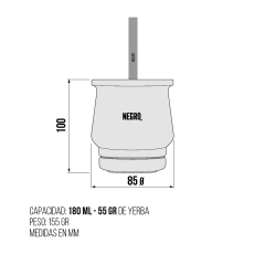 Mate con tapa Negro - comprar online