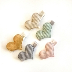 Hairclips coração veludo cotele grande - comprar online