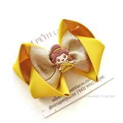 Laço bela e a fera gg 12cm (faixinha, bico ou tiara)