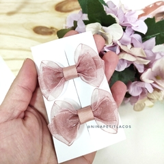 Duplinha de laços gabriela organza pp 4,5cm (bico de pato)