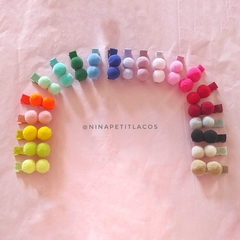 Par de hairclips pompom PP (4,5cm)