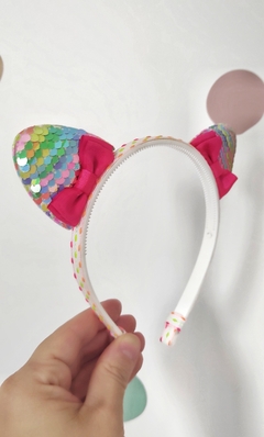 Tiara gatinho neon
