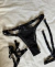 Tanga con liguero desmontable MEDUSA - negra - LEXA LINGERIE
