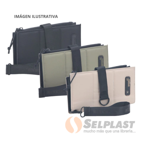 BILLETERA FICHERO DAMA INFLUENCER MICROFIBRA 1 CIERRE Y BROCHE IMAN 68.B514R CR.57861