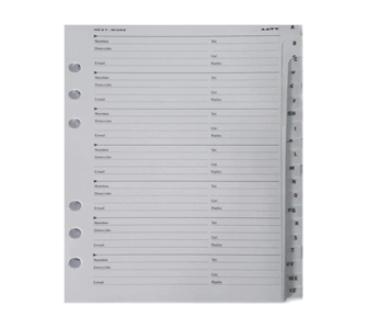 INDICE TELEFONICO A-Z 19X14 6 PERFORACIONES 3022 CR.40544