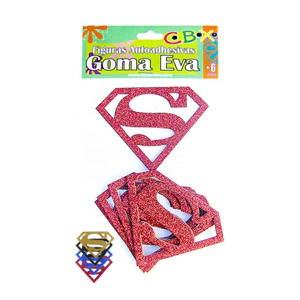 FIGURAS AUT.EN EVA GLITTER SUPERMAN X5 UNID CR.41867