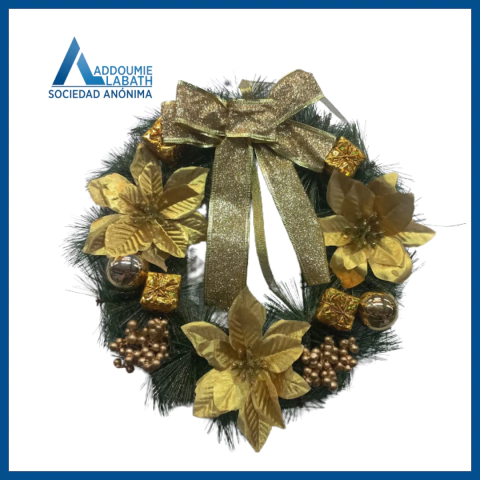 Corona Navideña con Moño y Adorno A.7025