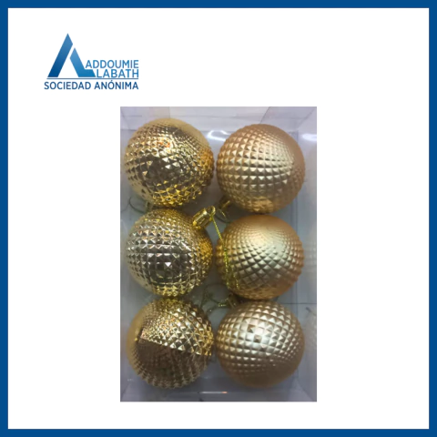 Globos Navideños A.2121 x6 Unidades Dorados