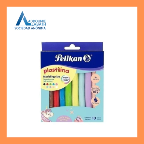 Plastilina Pelikan 10 Unidades con 4 colores PASTEL