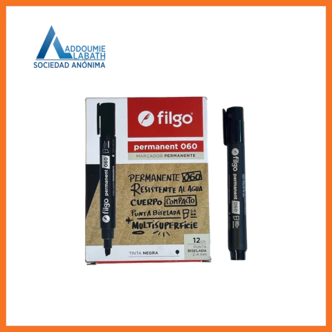 Marcador Permanente FILGO Tinta Negra 060/061 x12 Unidades