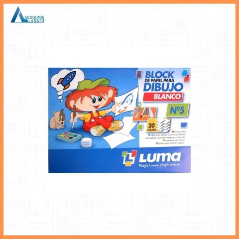 Block Dibujo Blanco Luma x20 hojas