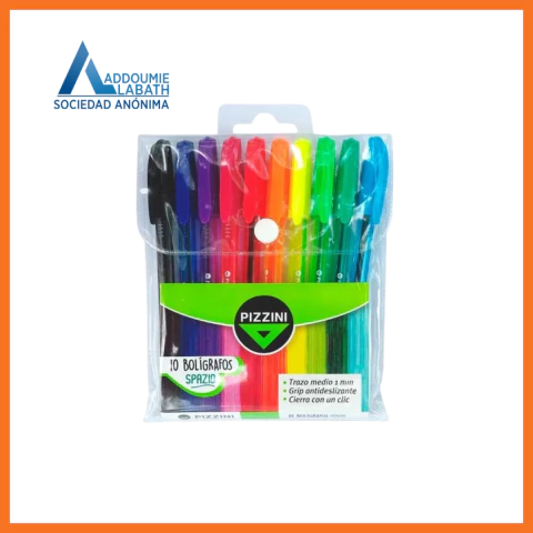 Bolígrafo Pizzini de Colores 1MM X10 Unidades - comprar online