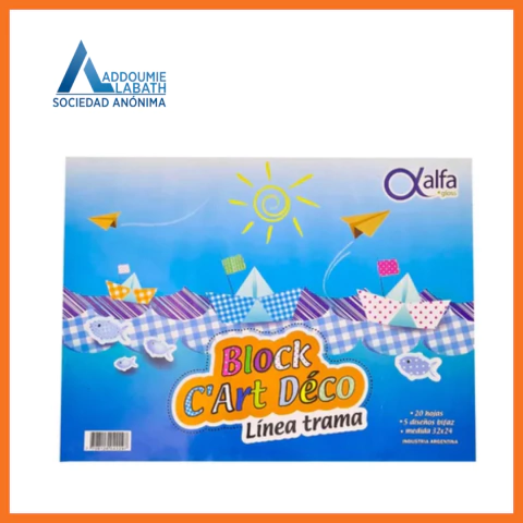 Block Cartulina Fantasía Alfa C'Art Déco 20 Hojas