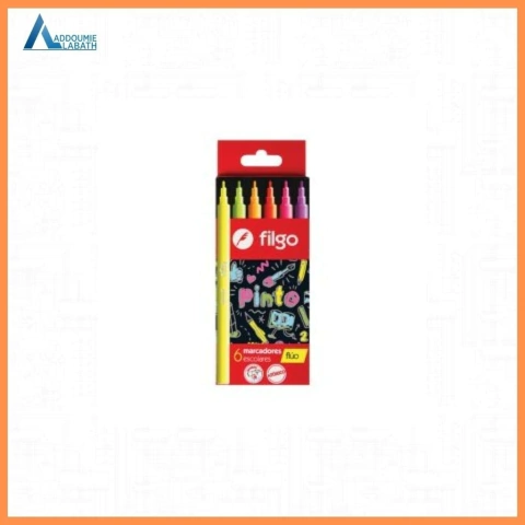 Fibras Filgo Fluo x6 colores Largas