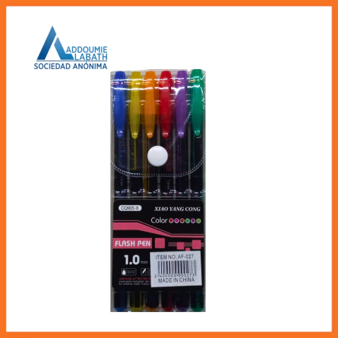 Lapiceras Color Glitter Gel 1mm XIAO YANG CONG X6 Unidades