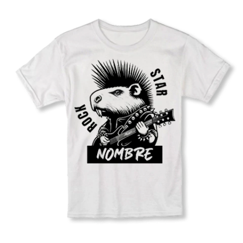 Remera Capybara Rock Star c/Nombre - comprar online