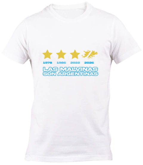 Remera 3 Estrellas y Malvinas - comprar online
