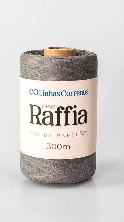 Raffia Fio de Papel Cinza